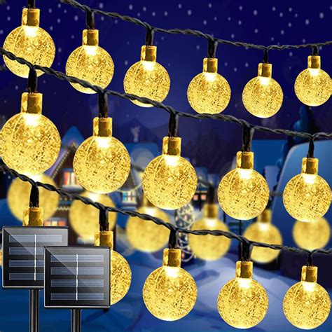 globe solar lights outdoor|100 LED 39FT Crystal Globe Solar String Lights Outdoor, Super .
